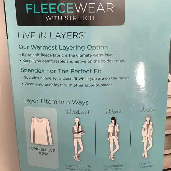 Cuddl Duds Fleece Wear long sleeve crew NWT - Picture 5 of 7